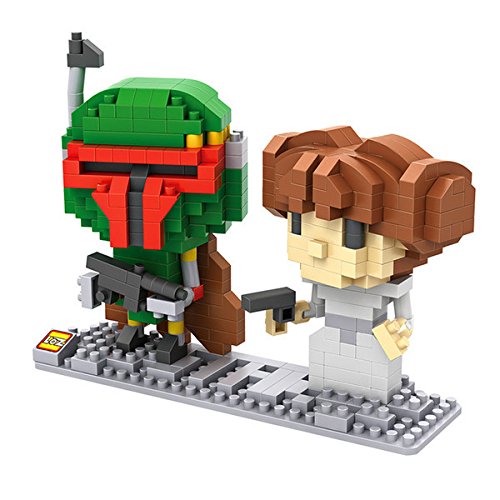 LOZ Star Wars Diamond Nano-Block(mini blocks) 2 pc set- Boba Fett &amp; Leia with BOX! by Let them Be Little