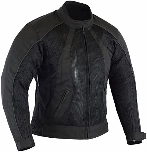 Bikers Gear Australia New Ladies Chicane Lightweight Summer Air Flow Mesh Vented Motorcycle Jacket with CE 1621-1 Removable Armour Waterproof Liner Cordura, Black UK 36 Small