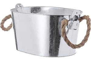 CALLE DEL REGALO CALLEDELREGALO Cubo de Hielo metálico con abridor de Cervezas, con Asas, Enfriador de Botellas para Exteriores - Cubitera para Cerveza - 6L de Capacidad - para Fiestas o Eventos