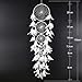 Produktbild MMLsure® Traumfänger Mit Licht,Dream Catcher mit Frische HäkelblumeCar Home Feder Decor/Maiden Zimmer Anhänger Schlafzimmer Traumfänger Romantische Perlen Dekorative-Fünf Ringe,Weiss (Weiß)