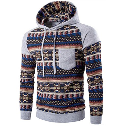 Preisvergleich Produktbild Kobay Herren Männer Retro Langarm Hoodie Kapuzen Sweatshirt Tops Jacke Mantel Outwear