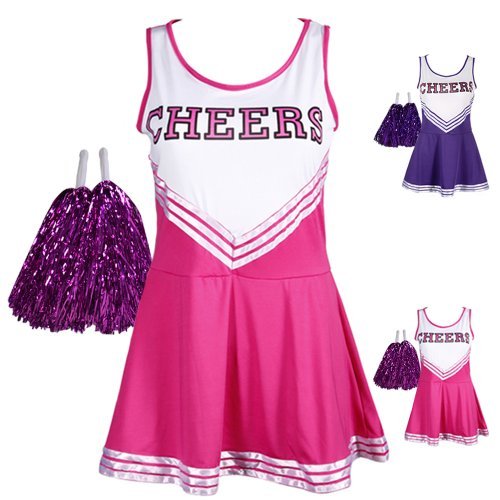 CWLN004a Pink COLLEGE SPORTS High School Cheerleader Ladies Girls Fancy Dress Costume Outfit Size M by hotsellnow4