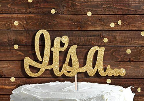 ITS A Gold Glitter Cake Topper Baby Shower New Party Boy Girl Welcome Home