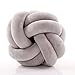 Produktbild HB.YE Knot Kopfkissen Kissen Baby Geknotetes Kissen Kinder Knoten Ball Kissen Mode Schöne Nordische Einfachheit Kreativität Bett Zimmer Dekoration (Grau)