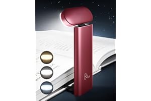 86lux Leselampe Buch Klemme,USB Wiederaufladbare Klemmleuchte für Lesen ins Bett mit 7 LED,Lesezeichenlicht mit gebogenem Rand,3 Farbtemperatur Modi & 3 Helligkeit Dimmbar Leselicht für,Kinder,Red