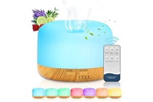 ASANMU dyfuzor olejków eterycznych, dyfuzor zapachowy 450 ml, do domu, nawilżacz powietrza, komora, dyfuzor aromaterapii, z 7 kolorami dyfuzora olejków eterycznych, prezent dla kobiet