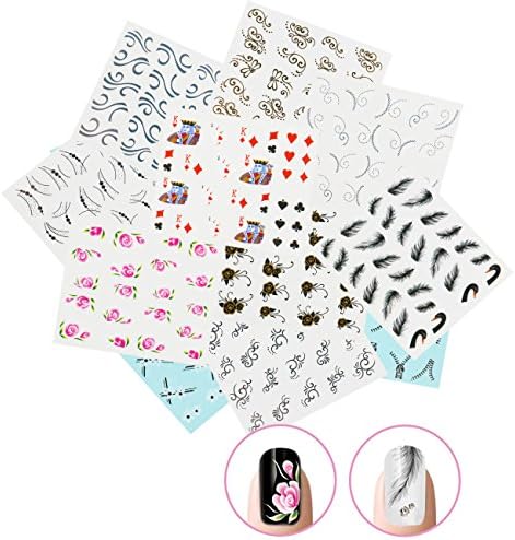 Nicedeco 3D Nail Water Transfer Nail Sticker Mix Patterns Nail Art Design 15 Sheets