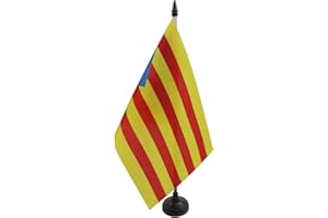 BANDERA de MESA de CATALUÑA ESTELADA BLAVA 21x14cm - BANDERINA de DESPACHO CATALANA INDEPENDENTISTA – CATALUNYA 14 x 21 cm - AZ FLAG