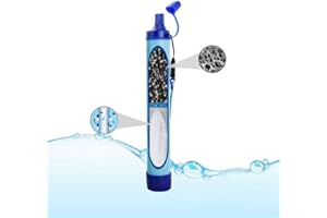D-VITAE Filtre à eau portable pour l'extérieur, Paille de filtration d'eau personnelle, Equipement de survie, d'urgence Purif
