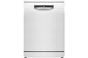Bosch SMS4EVW08E, Serie 4, Smarter Geschirrspüler Freistehend 60 cm, Besteckschublade, Rackmatic, automatische Türöffnung, Intensive Reinigung, Automatikprogramme, Programmassistent, AquaStop, Weiß
