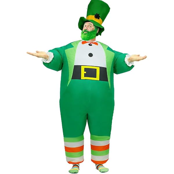 Costume Survêtement Saint Patrick Widmann - Tenue Verte Avec Trèfles Brillants UV, Idéal Fête Irlandaise Années 80