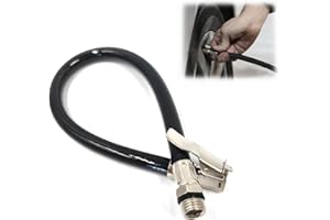 EODKSE Adaptateur de Gonflage de Pneu avec Tuyau en Caoutchouc pour Les Valves Standard - Rallonge de Pompe de Roue Petit et Flexible, Facile à Transporter - Convient à Tous Les Pneus - 1 Pcs