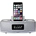 Produktbild Neon Electronic® BTD622-12 Dockingstation / Ladestation mit Radio-Wecker für iPhone/iPod/iPad, mit Bluetooth silber