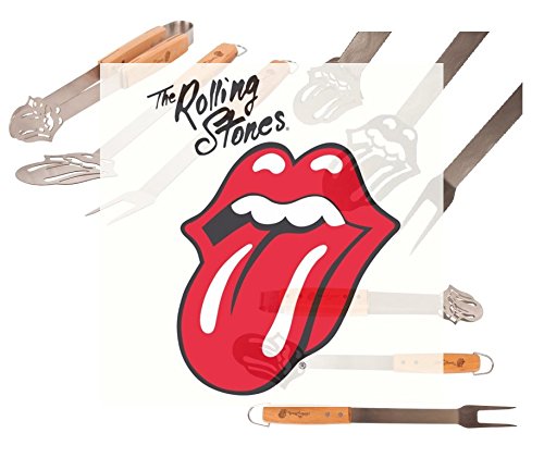 Offizielles Rolling Stones Grillbesteck [3er Set] – Grillzubehör bestehend aus Grillzange, Grillwender und Fleischgabel - 2