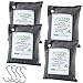 Price comparison product image 4 Pack Natural Bamboo Charcoal Air Purifying Bag, Captures and Eliminates Odors, 200g/bag, Include 4 Hooks