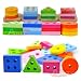 ACOOLTOY Wooden Geometric Stacker Shape Sorter Column Puzzle Building Block Set Early Learning for Kids (shape sorter toy)