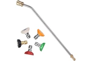 SSEHCWAN Lanca przedłużająca do myjki ciśnieniowej, przedłużka do mocowania natryskowego, zakrzywione pręty 30°, szybkie połączenie 1/4 cala