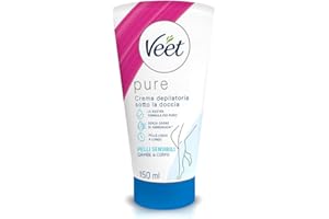 Veet Silk & Fresh Technology Crema Depilatoria Sotto la Doccia per Pelli Sensibili - 150 ml