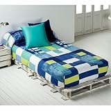 EDREDÓN AJUSTABLE MONET, Color Azul, Medida Cama 105