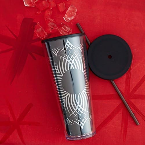 Starbucks Cold Cup Tumbler - Silver Flower, 24 Fl Oz