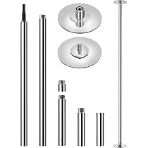 Barre De Pole Dance Permanente 45 Mm – Hauteur Réglable 2235-2745 Mm, Mode Statique Et Spinning, Capacité 200 Kg