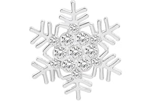 IMINI Christmas Brooch Rhinestone Crystal Cubic Zirconia Pearl Winter Snowflake Brooch Festive Decoration Ornaments Tie Dress Accessories Jewelry for Women Girls Metal Cubic Zirconia, Metal, Cubic Zirconia