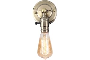 EECOO Portalampada vintage E27, adattatore per lampada, stile vintage, senza fili, in alluminio e ceramica, interno in alluminio, con interruttore, per casa e decorazione, AC 220V-240V (Bronze)