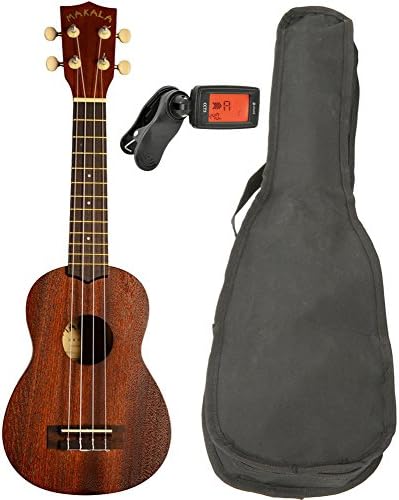 Makala MK-S Soprano Ukulele Fitted With Aquila Strings With Carry Bag and Clip on Chromatic Tuner