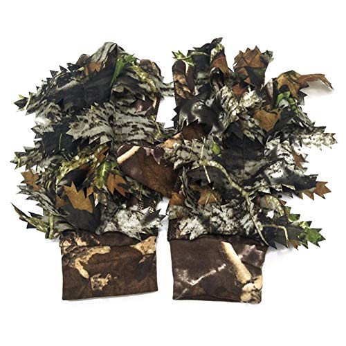 tingtin Gants De Camouflage pour Hommes - Gants De Pêche, Gants D'extérieur Anti-dérapants Et Respirants en Hiver avec Motif en Feuille 3D, pour Une Aventure De Pêche dans La Jungle