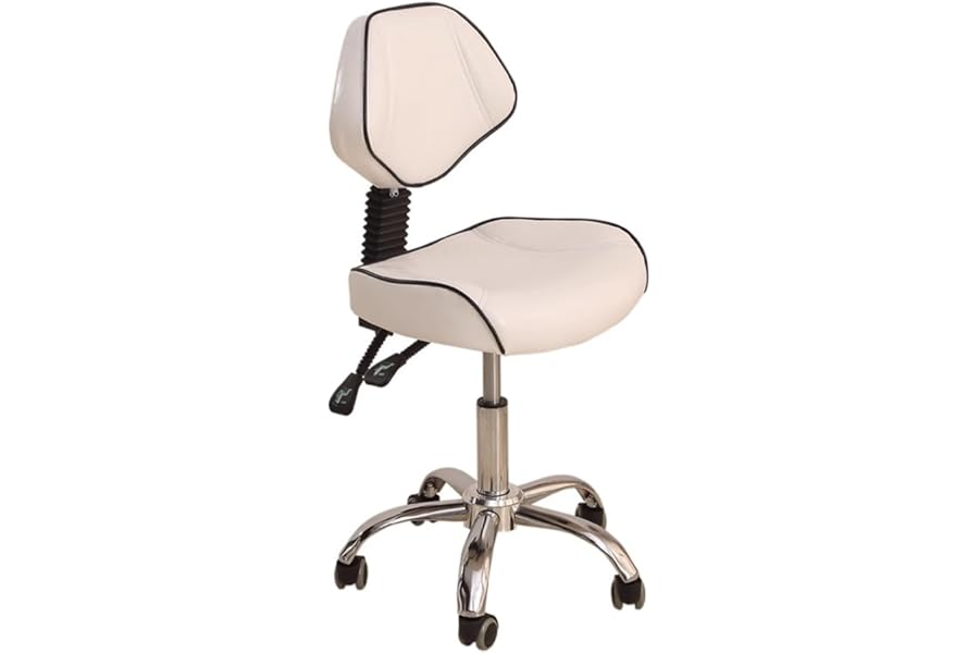 Ergonomic Dental Saddle Chair with Back Support Comfortable Salon Rolling Chair for Dental Stylists and Tattoo Artists (Color: Style1)