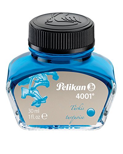 Pelikan - Tintero 4001-30 ML- Frasco de cristal. Colores intensos. Color Turquesa
