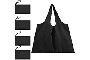 ADERTOS 4 Stück Einkaufstasche Faltbar Einkaufsbeutel mit henkel Stofftasche Oxford stoffbeutel 53 x 40cm Groß Stofftragetaschen Tragetasche Waschbar Shopping Bag mit Karabiner für Einkauf