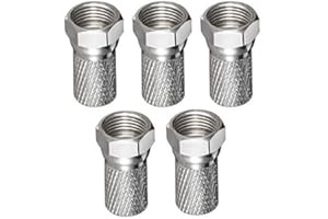 PERFECTHD 5 sztuk wtyków F do kabla satelitarnego do Ø 7,0 mm - niklowane CU, szeroka nakrętka 7 mm