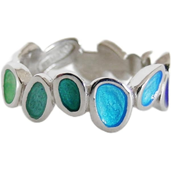 ANILLO PLATA FRUITS | Diseñado Por Joidart | Colección Fruits | Acabado En Plata 925 Mate | Esmalte Al Fuego De Tonos Azules (14