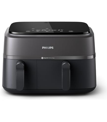 Friggitrice Ad Aria Calda HF DUAL 900 - Doppia Camera 9L (6L+3L) - 2850W, Display Touch, 6 Programmi, Disidratatore, Certificata TÜV - 3