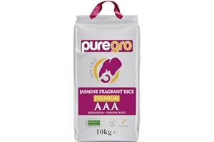 Puregro AAA Premium Jasmine Fragrant Rice 10kg, (Pack of 1)