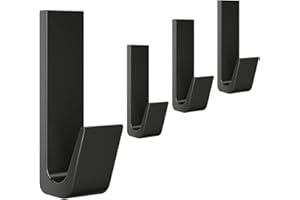 CATTLEBIE kleiderhaken selbstklebend, Hält Bis Zu 20kg, Handtuchhalter ohne Bohren Wandhalterung, selbstklebende Haken für Badezimmer, Handtuch-Mantel-Taschenwandhaken, Aluminium, rostfrei (Schwarz 4 Stück)