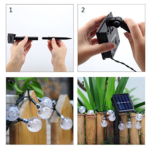 Panpany 50 LED Solar Lichterkette 7m Outdoor Lichter Multi-color Kristall Weihnachtskugel Kugel Licht für drinnen , Garten, zuhause, Rasen, Party oder Feriendekoration - 8