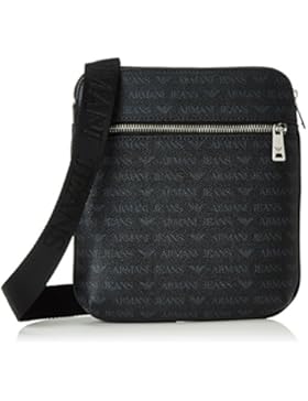Armani Jeans Repeat Logo Klein Kuriertasche Schwarz