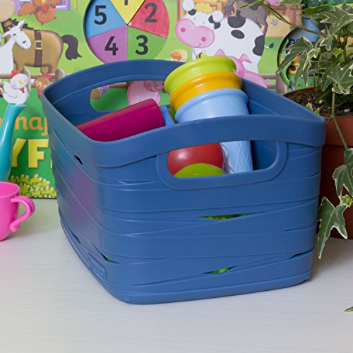Curver Box Ribbon blau Korb 24 x 16 x 12,5 cm Aufbewahrungsbox Wäschekorb Dekobox Klammerkorb Kleinteile - 3