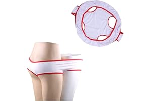 FGNUAY A pair of Underwear Built for Create an Active Atmosphere.Fun Underwear Panties for Couples,Super Elastic Panties,Reusable,for Bachelorette Party,4-Holes Panties,Briefs Gift for Parties (Red & White)