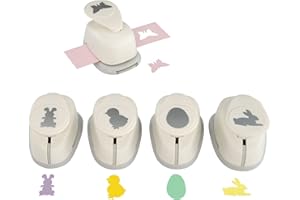 MCE-Commerce Ostern Lot de 5 perforatrices à Motif de Pâques, Plastique, Blanc, 5x 2,54 cm