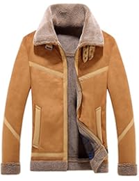 YuanDian Hombre Invierno Casual Slim Fit Solapa Chaquetas De Cuero Suave Forro Cálido Chamarras De Piel Cazadoras Imitacion Polipiel Abrigo