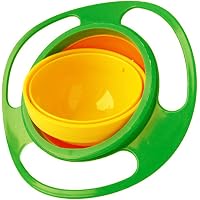 DeoDap Portable Non Spill Feeding Toddler Gyro Bowl 360 Degree Rotating Dish (Multicolor)