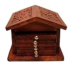 Craftsman Wooden Table Coaster for Tea Cups Coffee Mugs/Beer Cans Bar Tumblers (Brown) - Set of 6