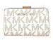 Produktbild Michael Kors Damen Geldbörse, weiß mit MK Logo, 3x8x13 cm, Echtes Leder, JET SET TRAVEL