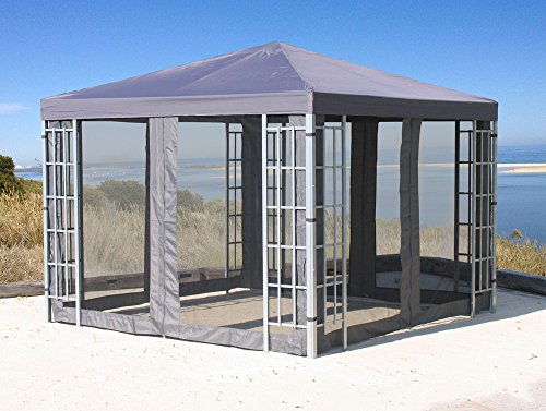 Preisvergleich Produktbild Aluoptik Pavillon Set 3x3m Anthrazit mit Moskitonetz