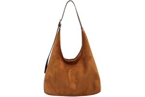 HiTotes Suede Bag Brown Suede Tote Bag Hobo Bag for Women Fall Purse Slouchy Shoulder Bag Large Slouch Bag Suede Purse Work Tote Handbag