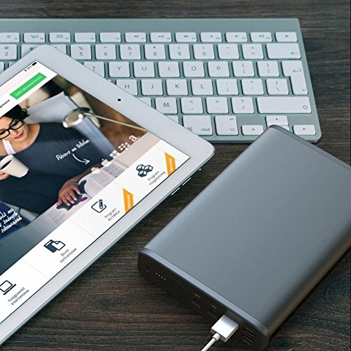PowerOak K2 Notebook und Laptop Power Bank / 50000mah / 185wh / 6 Port 5V, 12V, 20V / 2 Jahre Garantie / Hersteller wie Sony, Dell, HP, Toshiba, Samsung, Lenovo, Acer, IBM, NEC und mehr (NICHT für Apple Laptops) und Smartphones, Tablets und andere Geräte mit USB-Ladefunktion - 5
