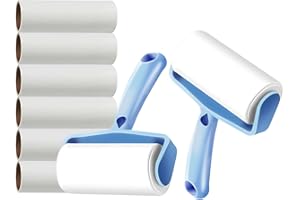 PetFizz Lint Roller & Refill Sets, 2 Lint Rollers + 6 Replacements 480 Sheets, Sticky Lint Roller for Clothes, Pet Hair Remover for Cat, Dog, Dust and Hair on Carpets, Sofas, Cars